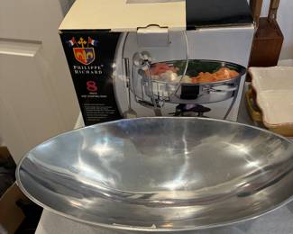 New chafing dish and Nambe bowl
