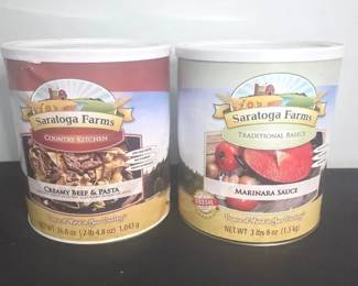Pair Of Saratoga Farms Freeze Dried Food Cans