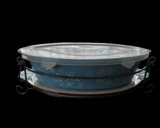 Temptations Floral Lace Sky Blue 2.5 Qt Casserole Dish