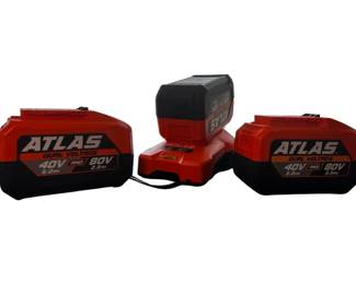 Three Atlas Dual Voltage Batteries With Charger