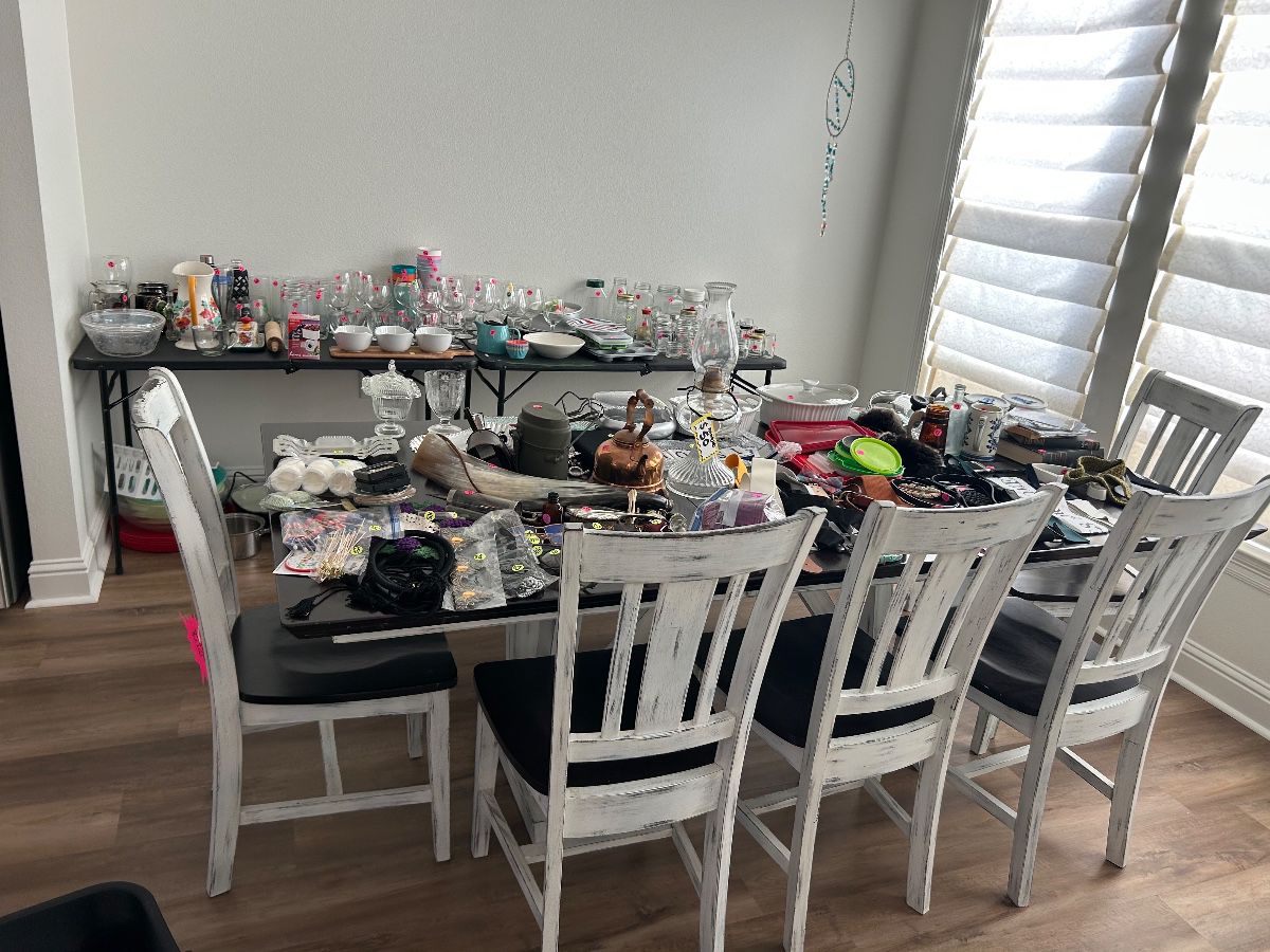 Solid wood dining set, antiques, kitchen wares