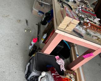 5 panel door table and jewelry