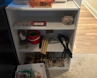 shelves and craft items , Vintage toys