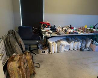 Chairs, pillows, craft items