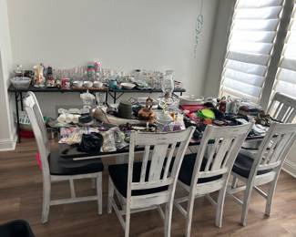 Solid wood dining set, antiques, kitchen wares