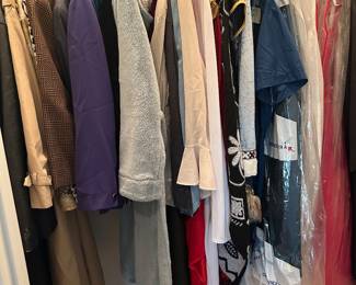 Vintage and modern clothes (2 other racks not pictured)