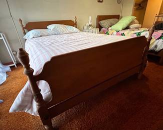 Wooden headboard and footboard full sized bed