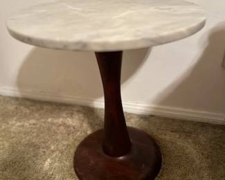 Vintage Marble top Pedestal Side Table