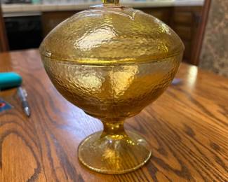 Amber colored Candy Dish