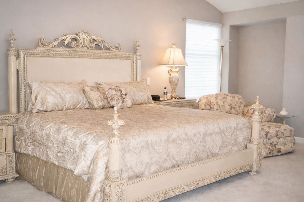 King size bedframe and mattress