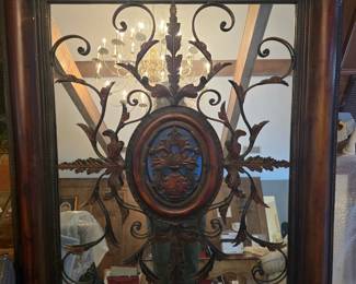 Metal framed mirror, large