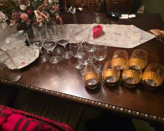 Wine glasses and other glassware
