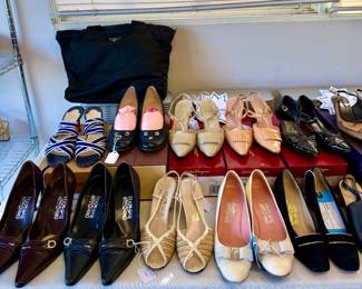 Designer Shoes including Loubouton, Gucci, Louis Vuitton, Sergio Rossi, Ferragamo