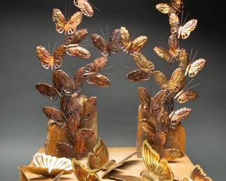  Homco Butterfly Metal Decor Set, 8 Pieces