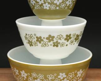 Pyrex Spring Blossom Green Mixing Bowl Set