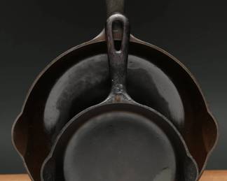 Griswold Cast Iron Skillets (2) No. 3 & 6