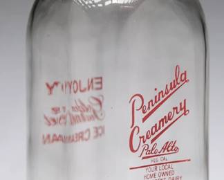 Peninsula Creamery 1948 Quart Milk Bottle ACL