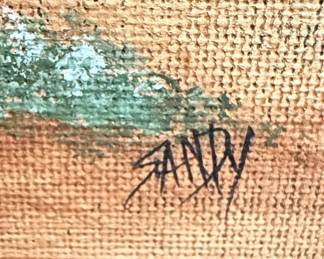Folk Art Style Painting "Sandy" Signed