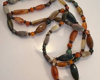 Vintage Agate Beggar Bead Necklace