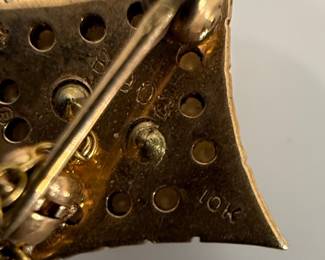 Alpha Sigma Alpha Sorority Badge Pin 10K Gold Pearls