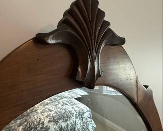 Victorian Walnut Serpentine Dresser with Mirror