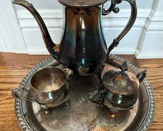Leonard Silverplate Tea Set with Tray