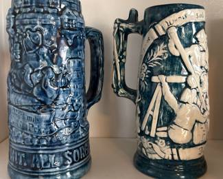Vintage German Style Ceramic Beer Steins (4)