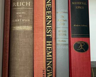 Vintage Hardcover Books Collection - Hemingway, Speer, Stone, Caro