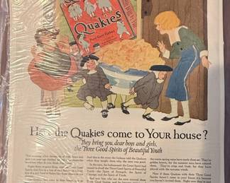 1920 Quaker Oats "Quakies" Cereal Ads