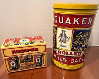 Quaker Oats Tin and Recipe Box Set