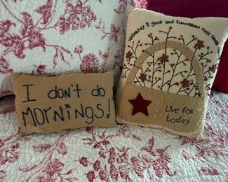 Country Farmhouse "I Don't Do Mornings" Pillow