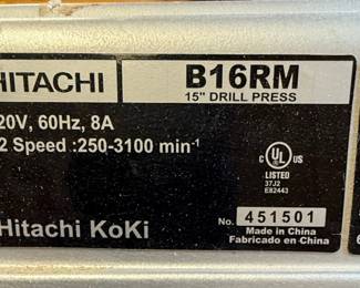 Hitachi B16RM 15" Drill Press and Cabinet