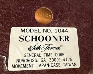 Seth Thomas Schooner Model 1044 Desk Clock