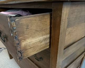 Victorian Walnut Serpentine Dresser with Mirror