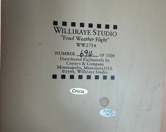 Williraye Studio "Fowl Weather Flight" Santa on Chicken Puff Toy