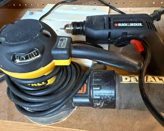 DEWALT DWE6423K Random Orbit Sander & Black & Decker Drill