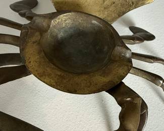 Brass Crab Ash Tray and Keys Decor