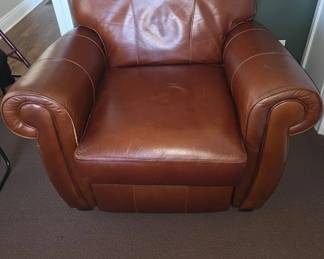 Brown Leather Recliner Club Chair