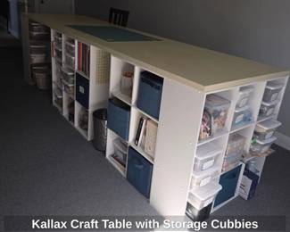 Kallax Craft Table with Storage Cubbies