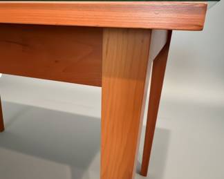 Mid-Century Modern Style Dining Table with Glass Top