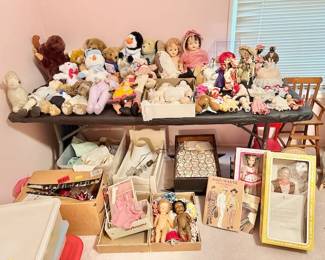 antique/vintage dolls, & doll accessories & vintage plush  animals