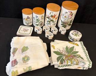 Portmeirion Botanical Garden Canister Set, Napkin W Rings And More