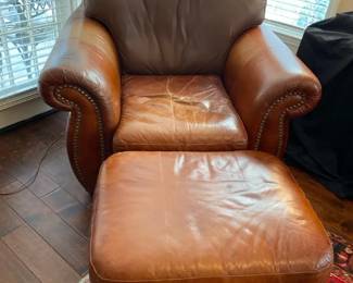Leather Chair And Ottoman 