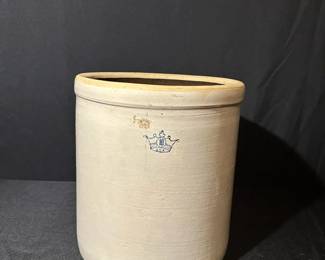 Robinson Ransbottom Blue Crown Stoneware Crock 17 Tall