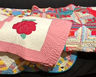 Four Vintage Handmade Quilts