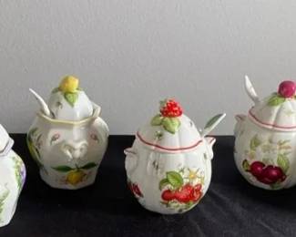 Lenox Orchard Jam Jar Collection 6 Jars With Spoons