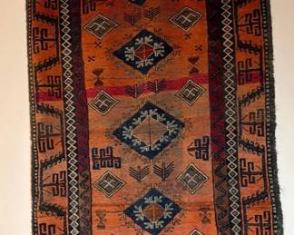 Vintage Hand Knotted Tribal Persian Tapestry