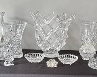 Crystal Vases And Cut Glass Creamer, Sugar, And More