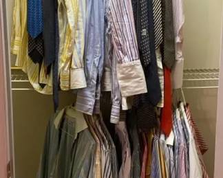 Assortment Of Dress Shirts And Ties. Including Brands From Turnbulland Asser, Hermes And Others