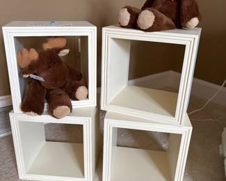 Wall mounted to core cubes and stuffed animals- moose 